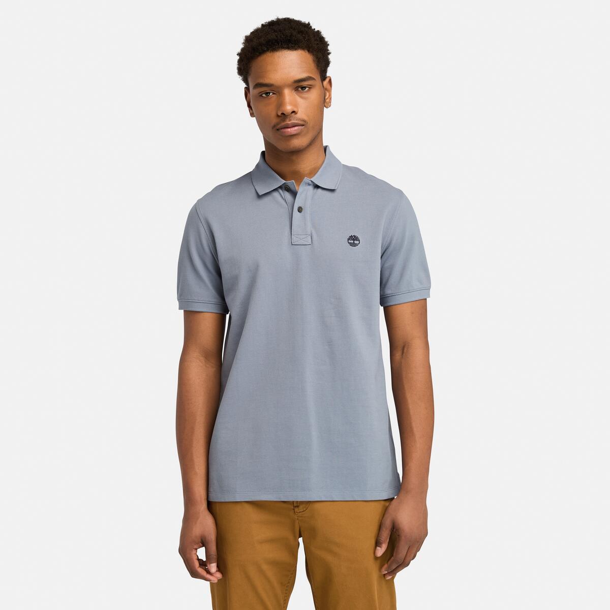 Grey pique polo best sale