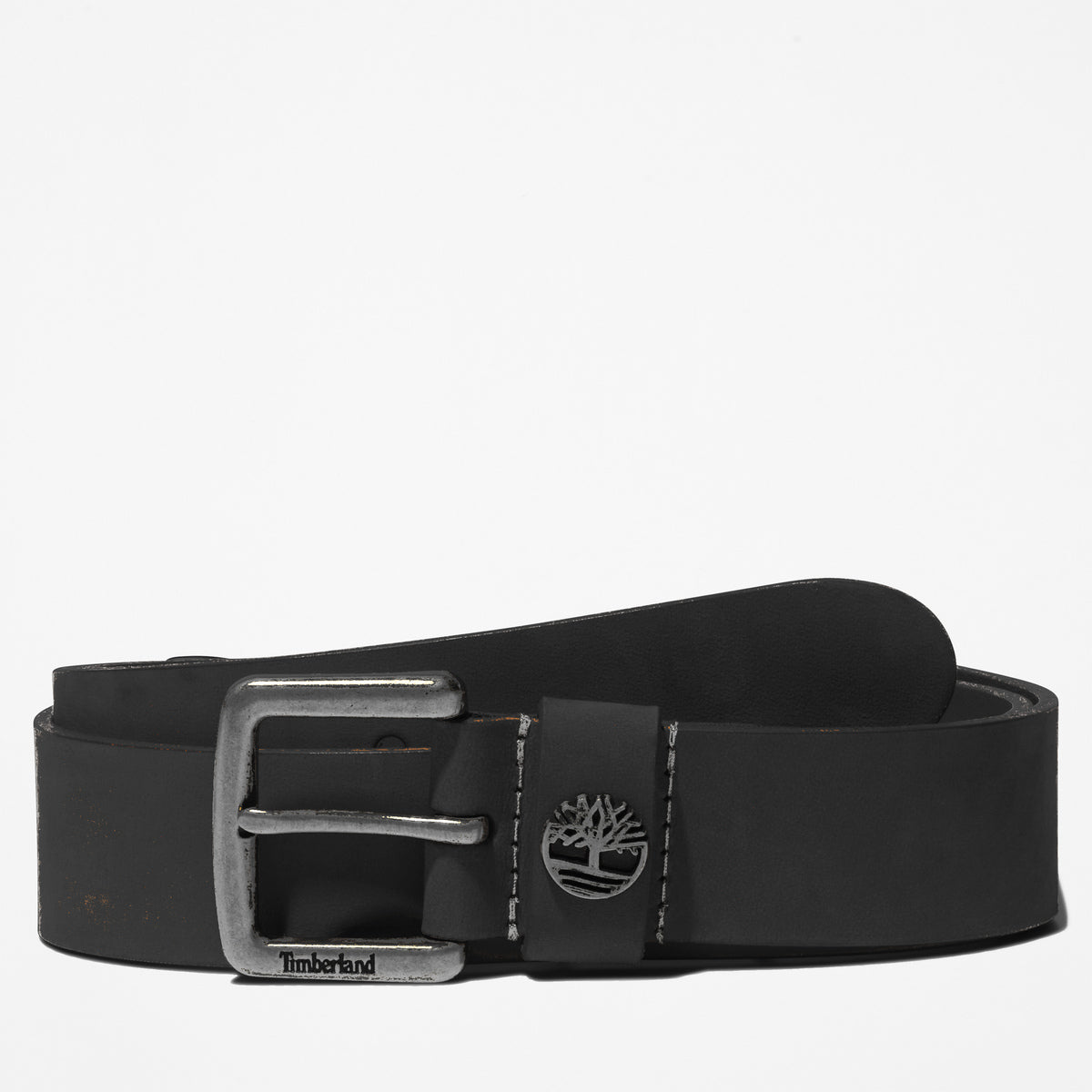 TIMBERLAND Men's 40mm Tree Logo Keeper Belt Black - Image 1