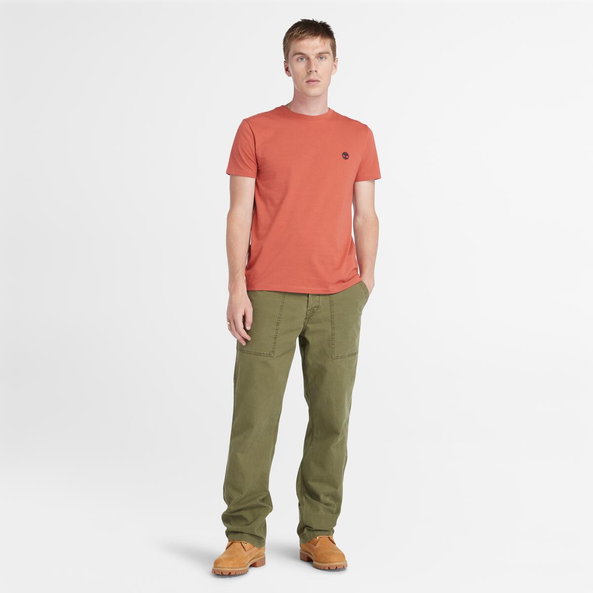 TIMBERLAND Men's Dunstan River Jersey Crew Tee Hot Sauce - Image 2