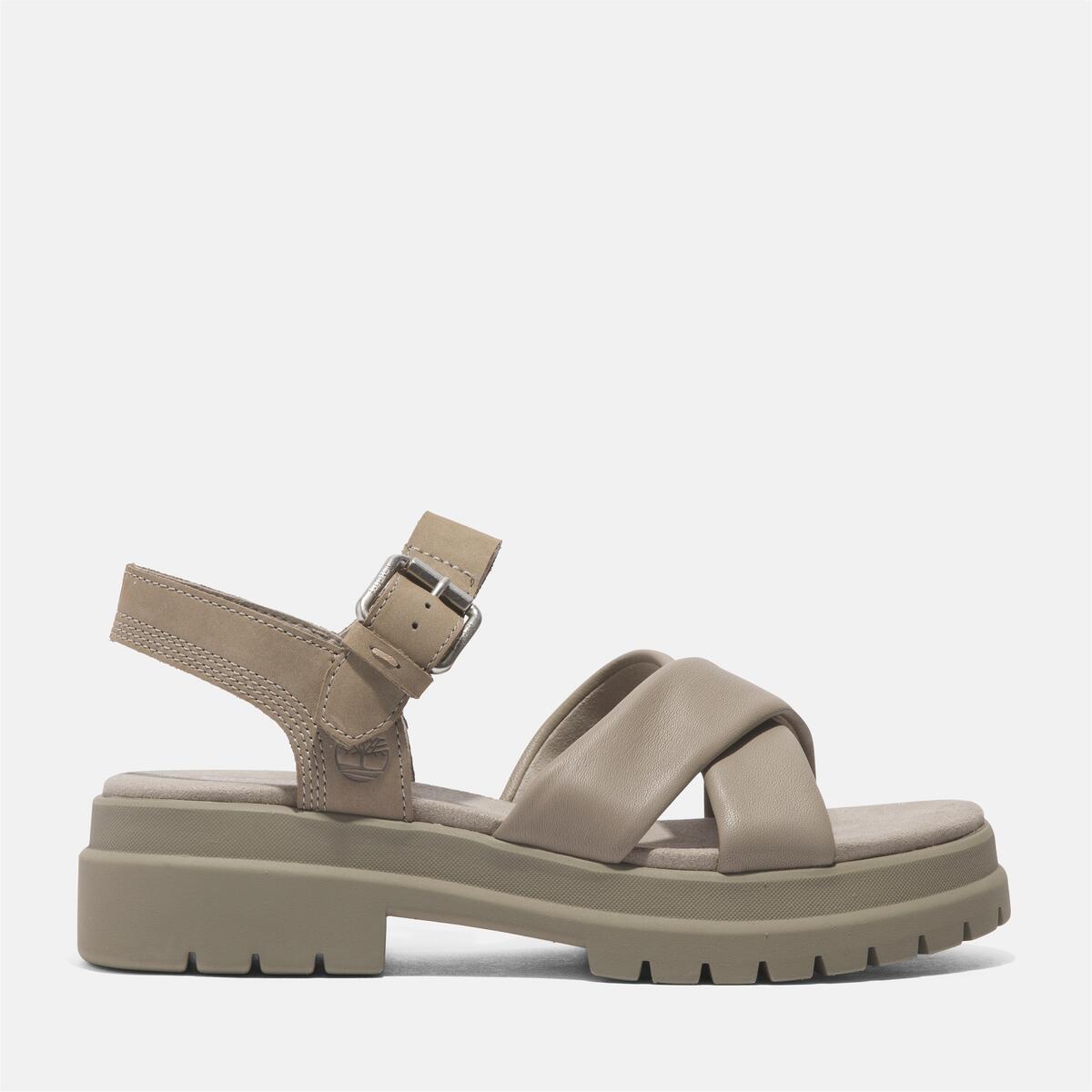 Buy Women's London Vibe Cross Strap Sandal in Light Taupe Full Grain ...