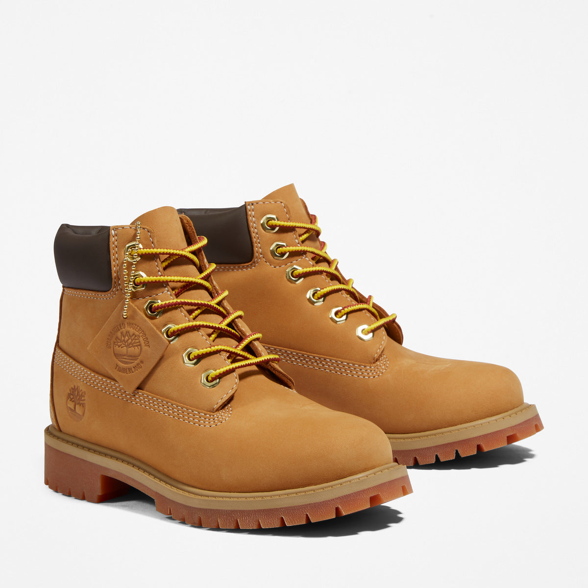 TIMBERLAND Youths 6-Inch Premium Waterproof Boot Wheat Nubuck - Image 7